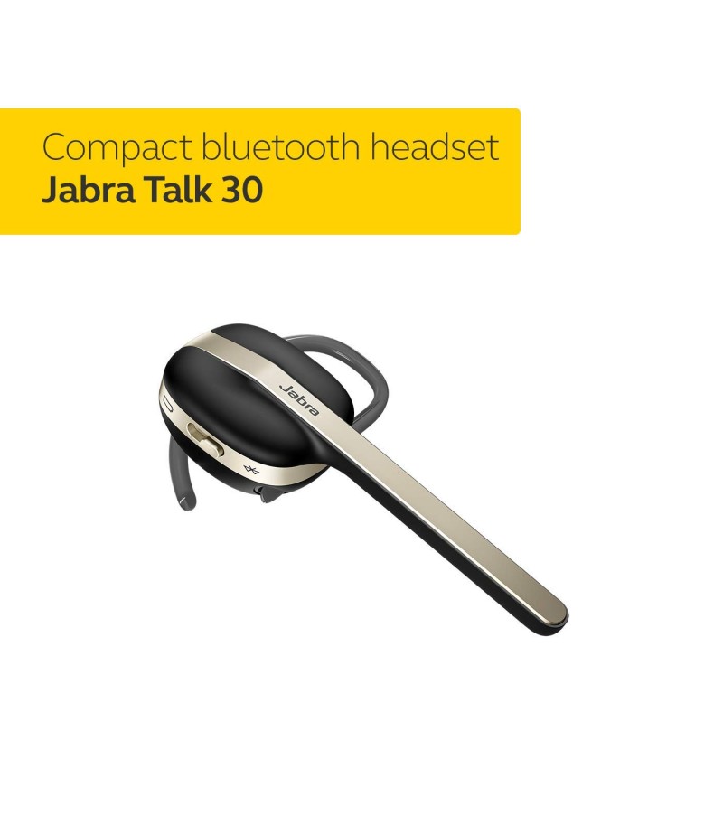 Jabra Talk 30 Bluetooth Headset  with HD calls and dynamic speakers for stream music, podcast and GPS directions - Black-M000000000422 www.mysocially.com