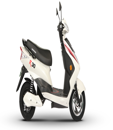 Okinawa R30 Electric Scooter | Eco Companion | 60 km | 25kmph | 4-5 hour charging | 3 Year Warranty - WHITE-M00000002113