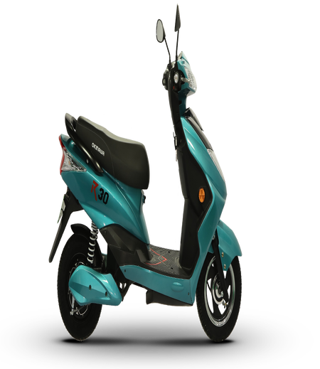 Okinawa R30 Electric Scooter | Eco Companion | 60 km | 25kmph | 4-5 hour charging | 3 Year Warranty - CYAN