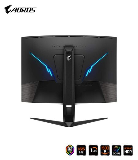 Gigabyte AORUS CV27F 27" 165Hz 1080P 1500R FreeSync Gaming Monitor, Exclusive Built-in ANC, 1920x1080 Display, 1 ms Response Time, HDR, 90% DCI-P3, 1x Display Port 1.2, 2X HDMI 2.0, 2X USB 3.0