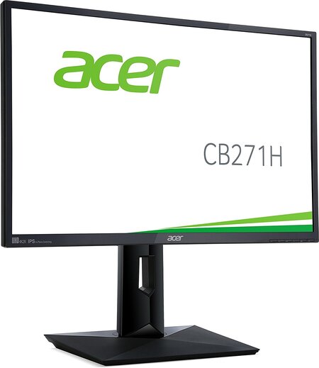 Acer 27 inch (68.58 cm) IPS 4K UHD Monitor - 3840 x 2160 Resolution 300 Nits Brightness DVI, HDMI, DP, Height Adjust, Pivot - CB271HK (Black)