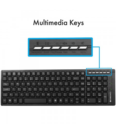 Zebronics Judwaa-580 Standard Keyboard and Mouse Combo (Black)