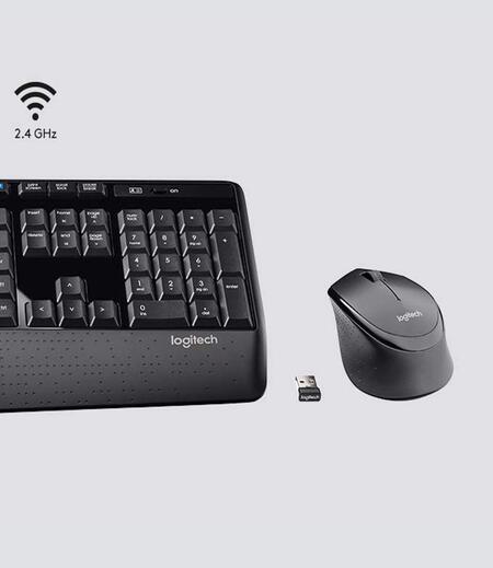 Logitech MK345 Wireless Combo – Full-Sized Keyboard with Palm Rest and Comfortable Right-Handed Mouse