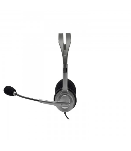 Logitech H110 Wired headset, 3.5-mm Dual Audio Jack, PC/Mac/Laptop- Grey