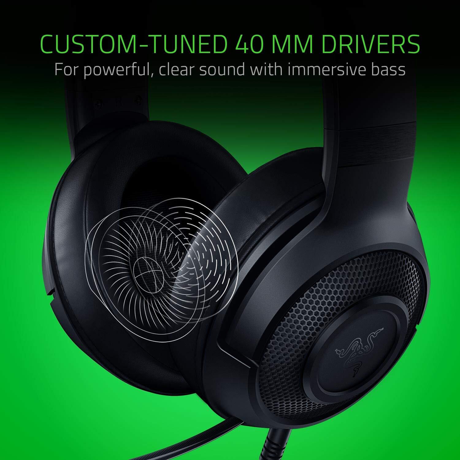 Razer Kraken X Ultralight Gaming Headset: 7.1 Surround Sound - Matte Black