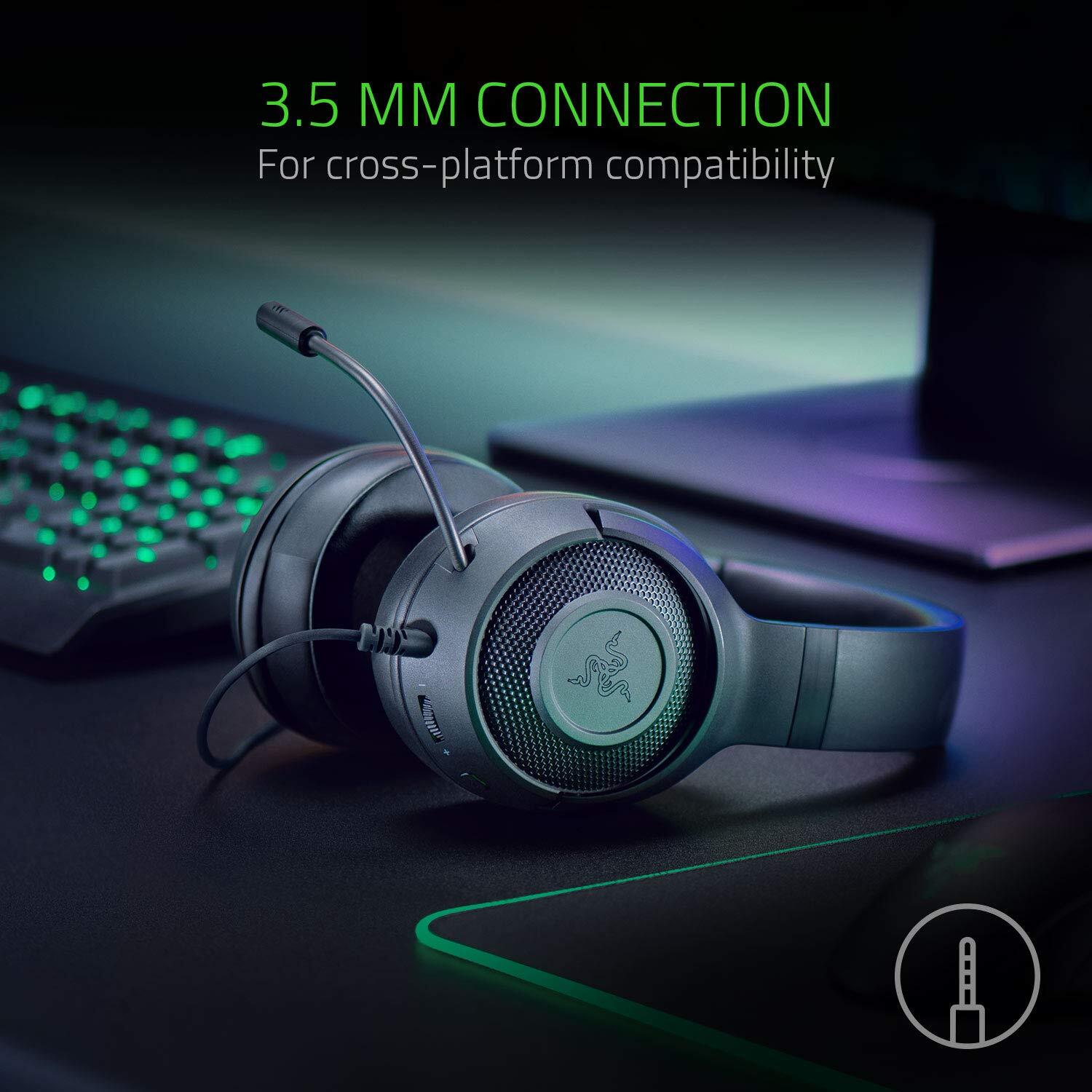 Razer Kraken X Ultralight Gaming Headset: 7.1 Surround Sound - Matte Black