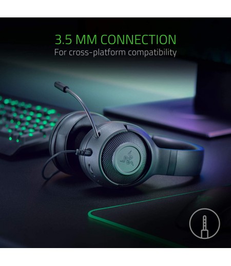 Razer Kraken X Ultralight Gaming Headset: 7.1 Surround Sound - Matte Black