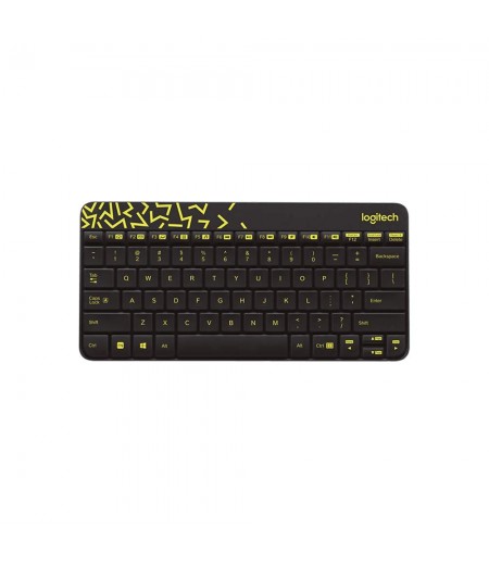 Logitech MK240 Nano Wireless Keyboard and Mouse Combo,12 Function Keys 2.4GHz Wireless, 1000DPI,Spill-Resistant Design, PC/Mac-Black/Chartreuse Yellow