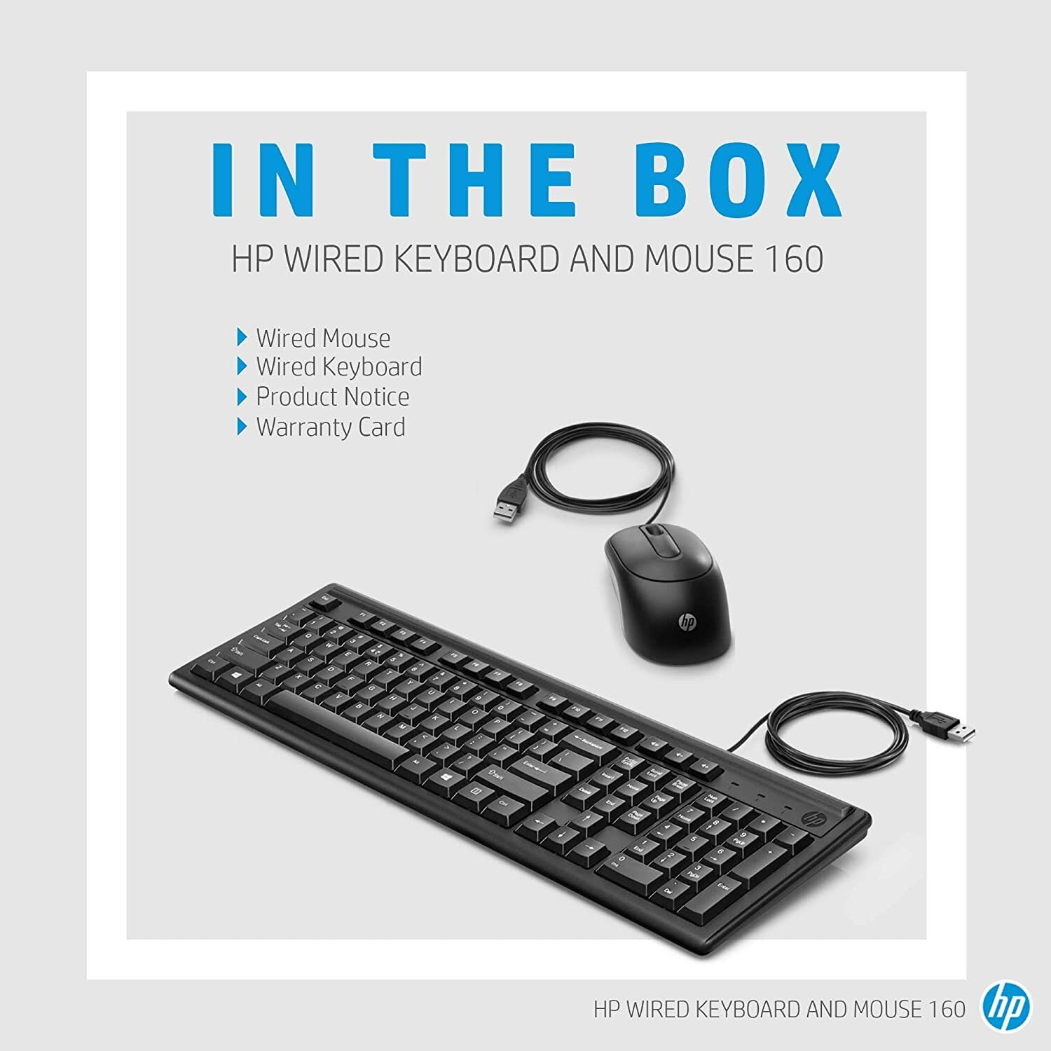 HP Wired Keyboard and Mouse 160 (6HD76AA)