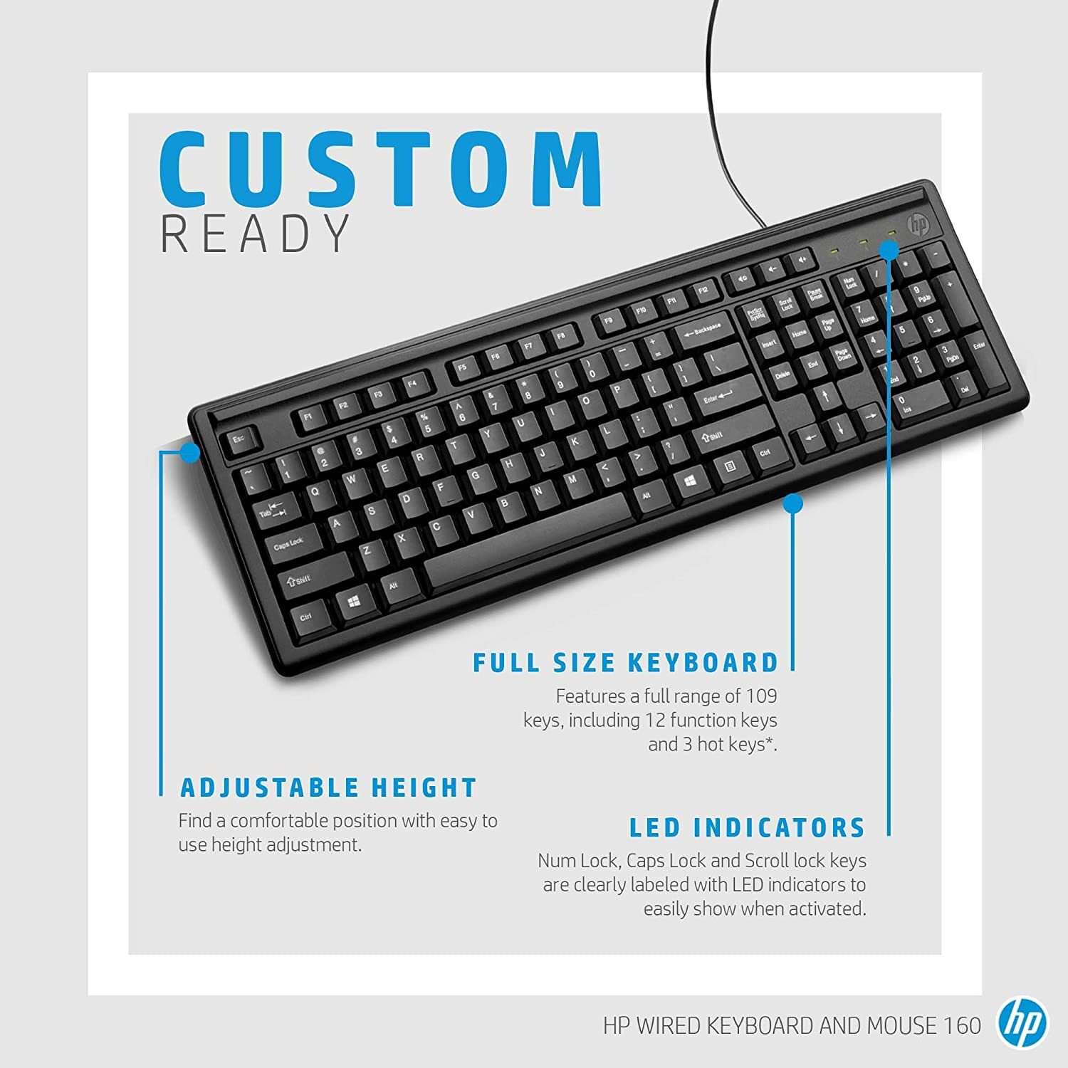 HP Wired Keyboard and Mouse 160 (6HD76AA)