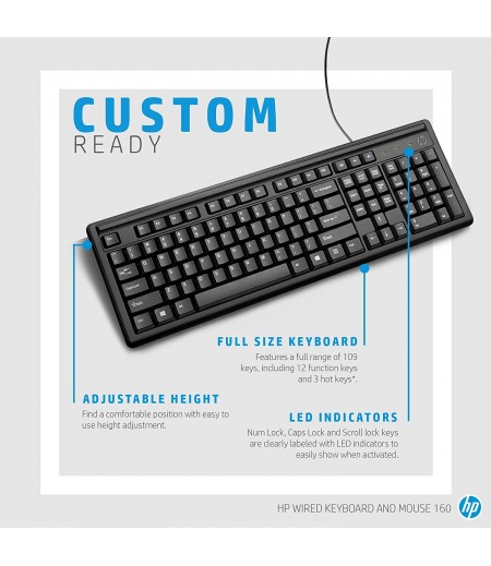 HP Wired Keyboard and Mouse 160 (6HD76AA)