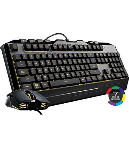 CoolerMaster Devastator Gaming 3 Keyboard and Mouse Combo with 7 Colour LED Backlit Option, Black