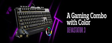 CoolerMaster Devastator Gaming 3 Keyboard and Mouse Combo with 7 Colour LED Backlit Option, Black