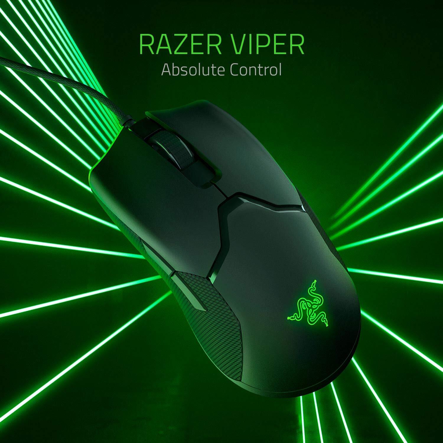 Razer Viper Ultralight Ambidextrous Wired Gaming Mouse: Fastest Mouse Switch in Gaming - 16,000 DPI Optical Sensor - Chroma RGB Lighting - 8 Programmable Buttons - Drag-Free Cord