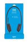 Logitech H340 Wired Headset, Stereo Headphones with Noise-Cancelling Microphone, USB, PC/Mac/Laptop - Black