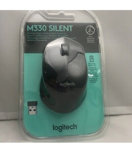 Logitech M330 Silent Plus Wireless Large Mouse (Black) with Mousepad