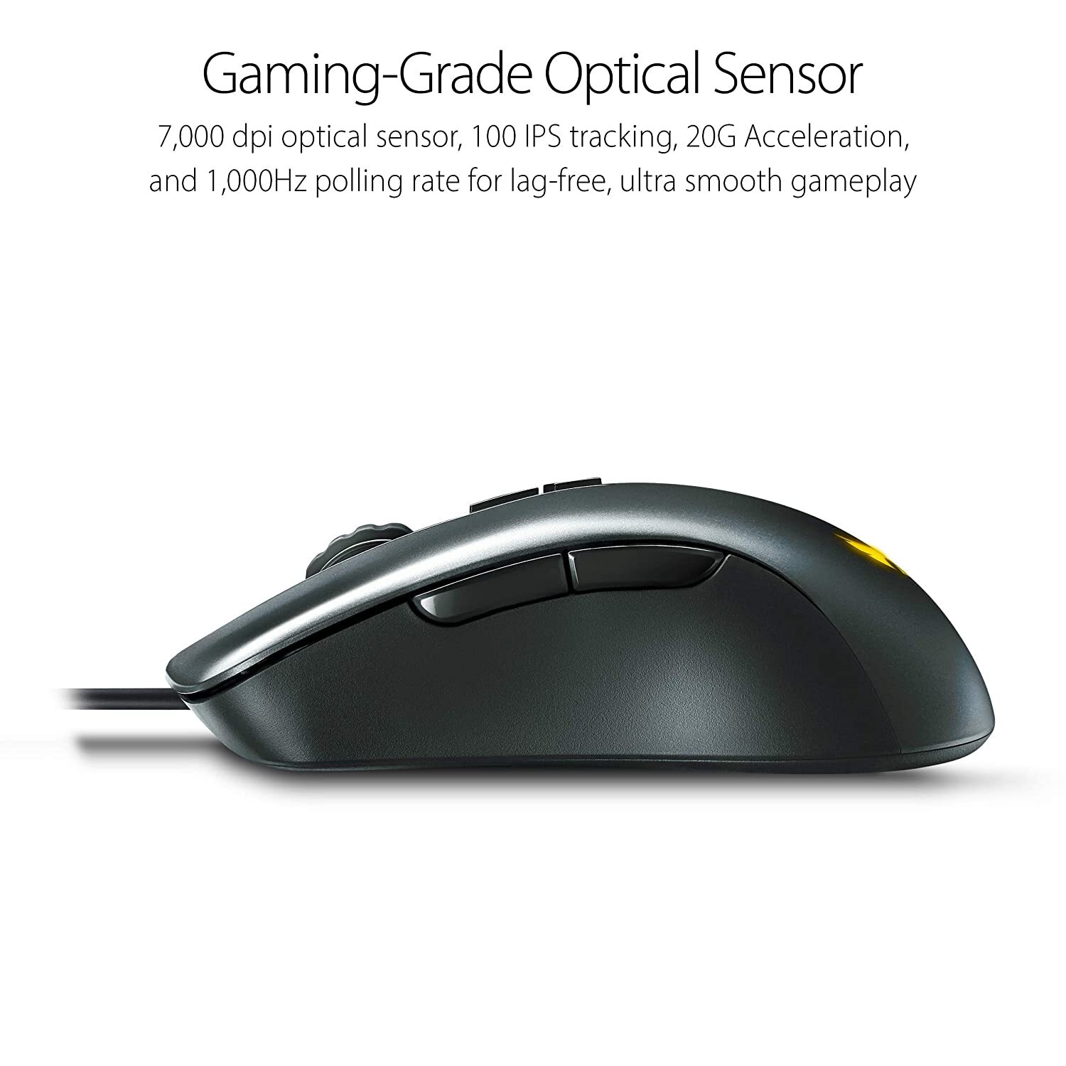 Asus TUF Gaming M3 Optical USB RGB Gaming Mouse Featuring A 7000 DPI Optical Sensor, 7 Programmable Buttons, 4-Level DPI Switch and Aura Sync RGB Lighting