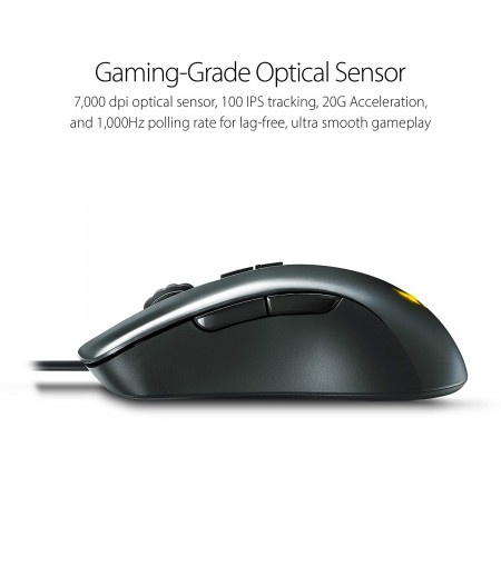 Asus TUF Gaming M3 Optical USB RGB Gaming Mouse Featuring A 7000 DPI Optical Sensor, 7 Programmable Buttons, 4-Level DPI Switch and Aura Sync RGB Lighting