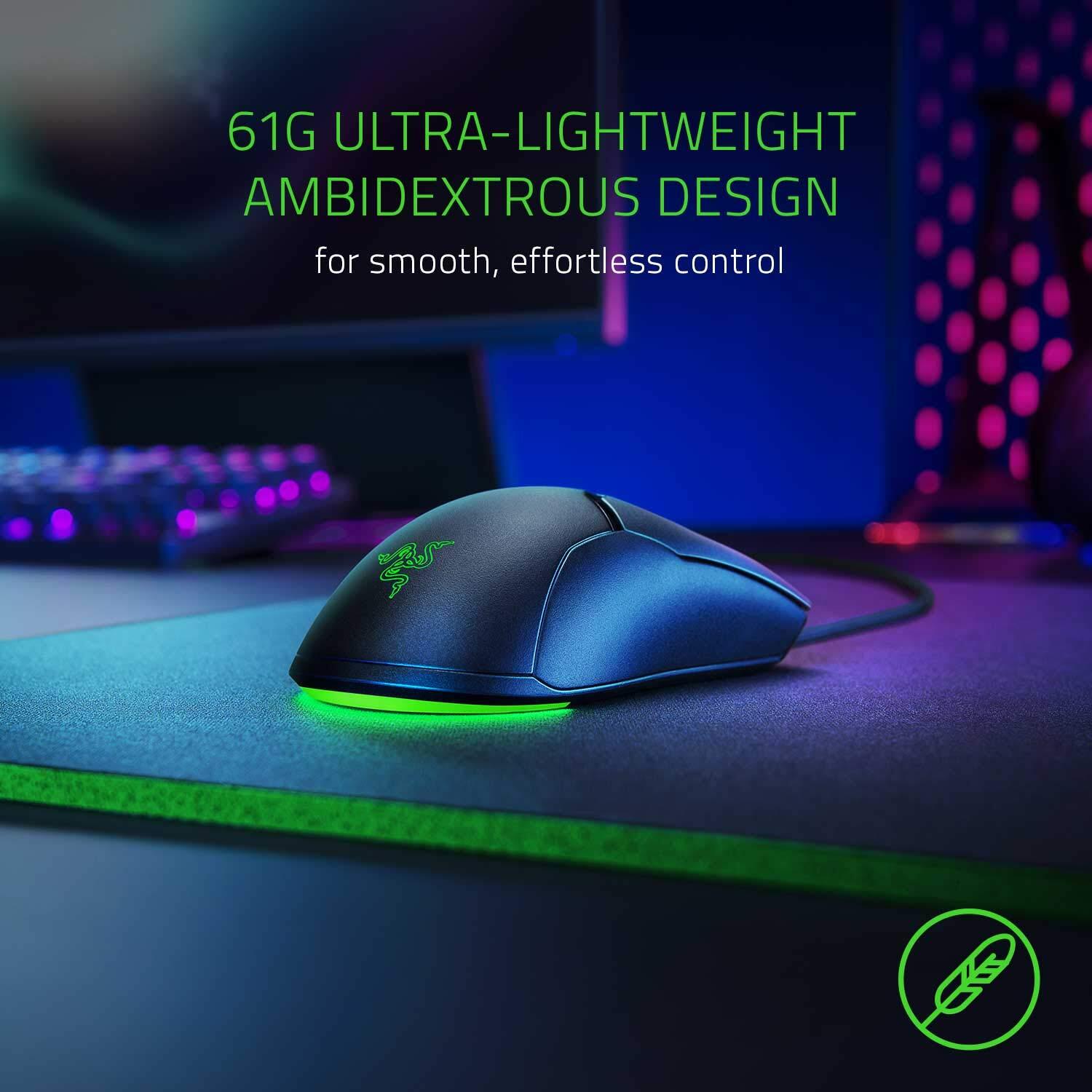 Razer Viper Mini Ultralight Gaming Mouse: Fastest Gaming Switches - 8500 DPI Optical Sensor - Chroma RGB Underglow Lighting - 6 Programmable Buttons - Drag-Free Cord - Classic Black