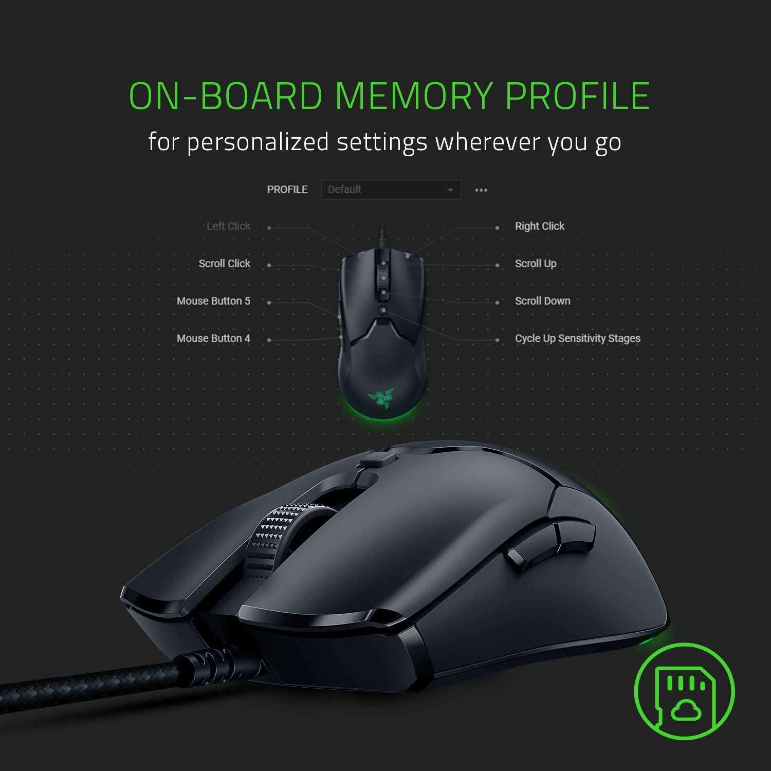 Razer Viper Mini Ultralight Gaming Mouse: Fastest Gaming Switches - 8500 DPI Optical Sensor - Chroma RGB Underglow Lighting - 6 Programmable Buttons - Drag-Free Cord - Classic Black