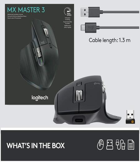 Logitech MX Master 3 Advanced Wireless Mouse - Graphite