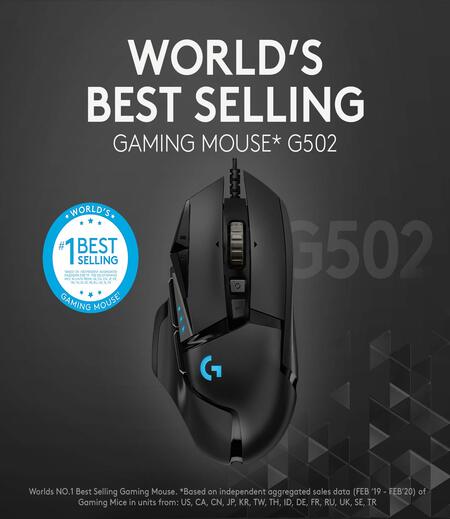 Logitech G502 Hero High Performance Wired Gaming Mouse, Hero 16K Sensor, 16,000 DPI, RGB, Adjustable Weights, 11 Programmable Buttons, On-Board Memory, PC/Mac - Black