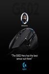 Logitech G502 Hero High Performance Wired Gaming Mouse, Hero 16K Sensor, 16,000 DPI, RGB, Adjustable Weights, 11 Programmable Buttons, On-Board Memory, PC/Mac - Black