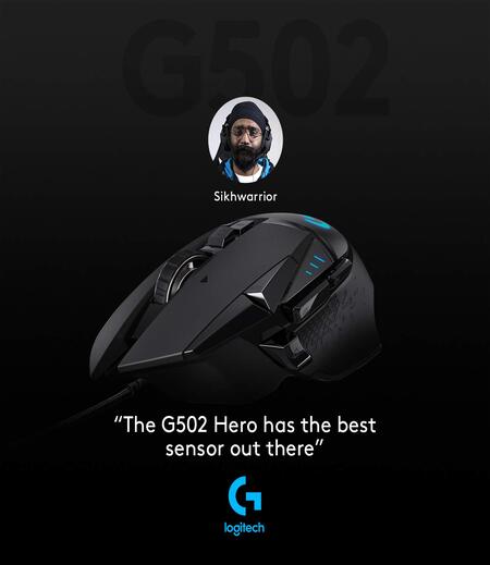 Logitech G502 Hero High Performance Wired Gaming Mouse, Hero 16K Sensor, 16,000 DPI, RGB, Adjustable Weights, 11 Programmable Buttons, On-Board Memory, PC/Mac - Black