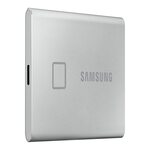 Samsung T7 Touch 1TB Up to 1,050MB/s USB 3.2 Gen 2 (10Gbps, Type-C) External Solid State Drive (Portable SSD) Silver (MU-PC1T0S)