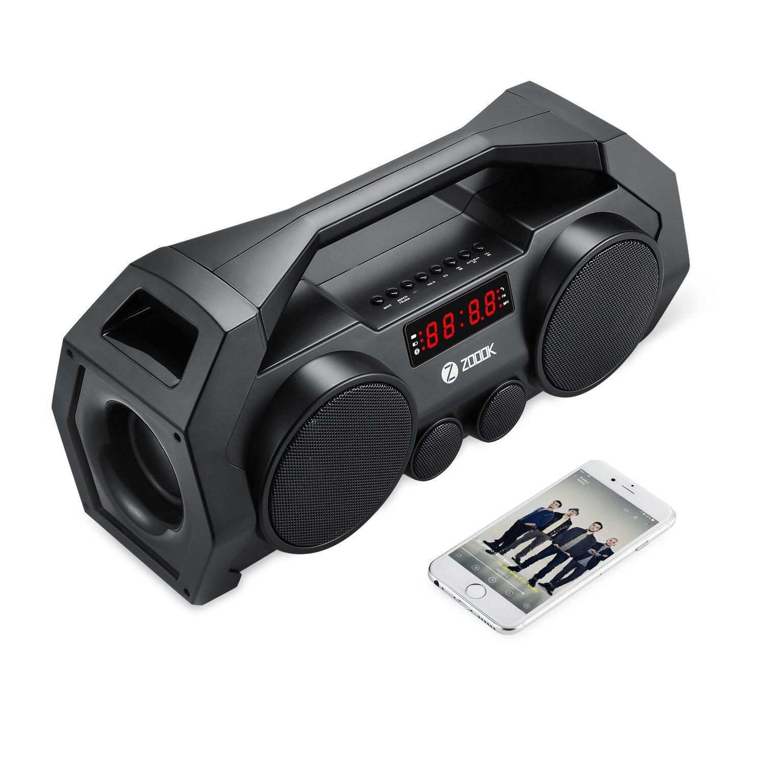 Zoook Rocker Boombox+ 32W Bluetooth Party Speaker with FM/USB/TF/Display/Handsfree Calling (Black)