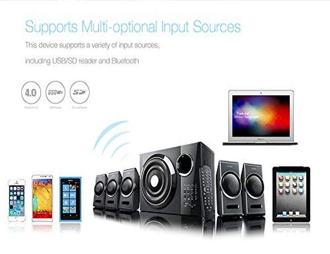 F&D F3000X 80W 5.1 Bluetooth Multimedia Speaker - Black