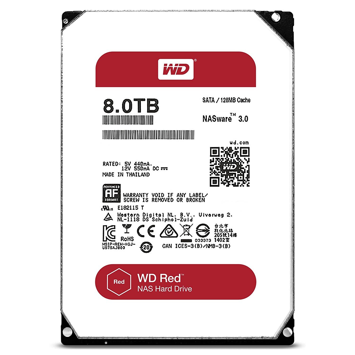 WD Red 8TB NAS Hard Drive (WD80EFZX)