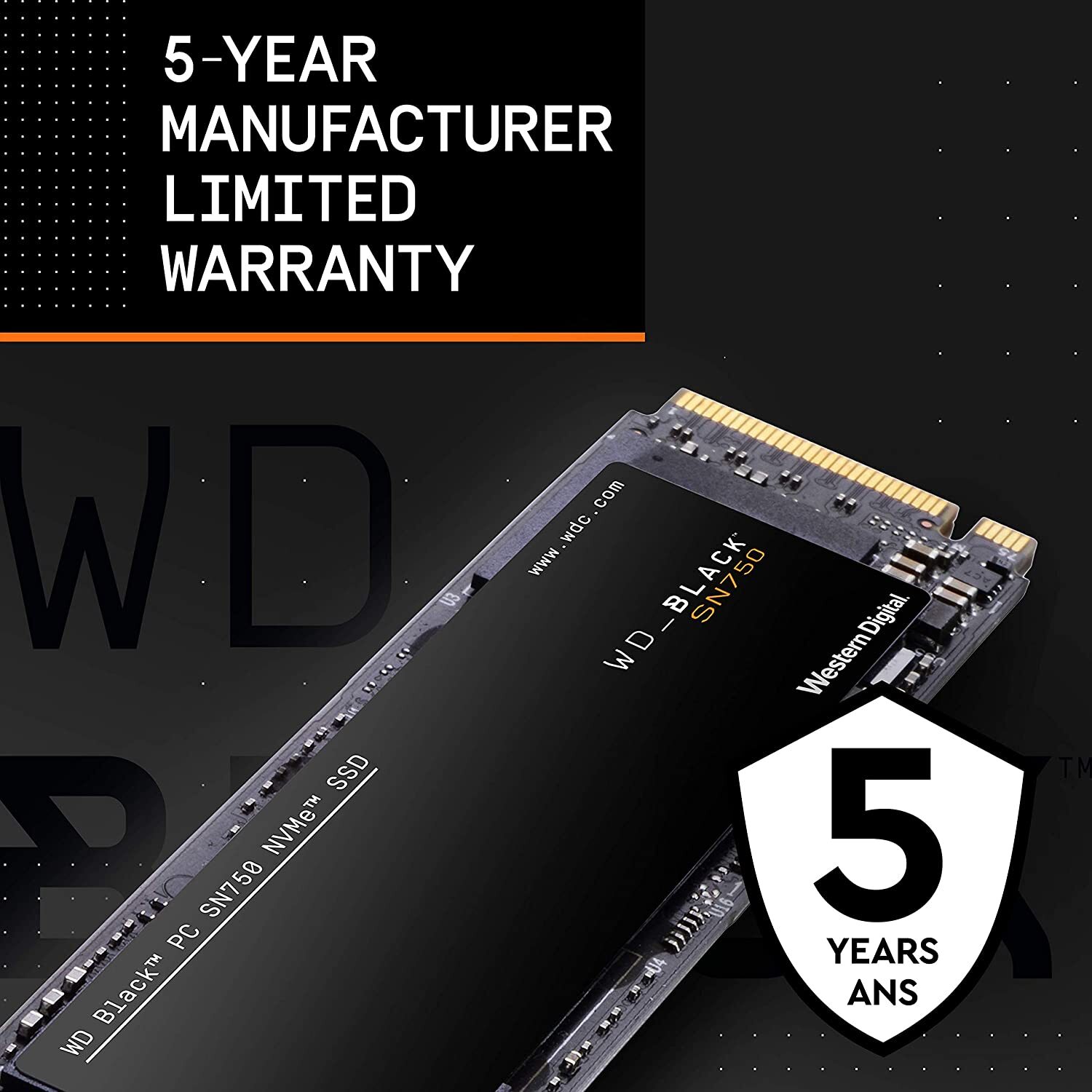 Western Digital WD Black PCIe NVMe SSD, 3430MB/s R, 2600MB/s W, 5 Y Warranty, 500GB