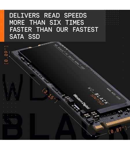 Western Digital WD Black PCIe NVMe SSD, 3430MB/s R, 2600MB/s W, 5 Y Warranty, 500GB