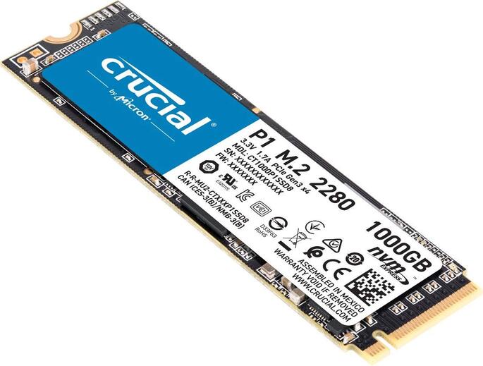 Crucial P1 1TB 3D NAND NVMe PCIe M.2 SSD - CT1000P1SSD8