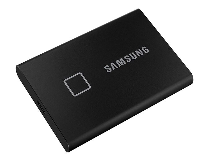 Samsung T7 Touch 500GB Up to 1,050MB/s USB 3.2 Gen 2 (10Gbps, Type-C) External Solid State Drive (Portable SSD) Black (MU-PC500K)