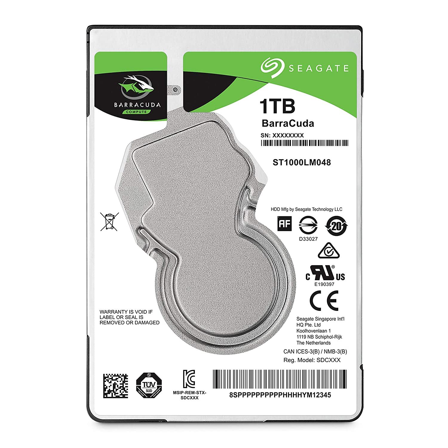 Seagate Barracuda 1 TB Internal Hard Drive HDD – 2.5 Inch SATA 6 Gb/s 5400 RPM 128 MB Cache for PC Laptop (ST1000LM048)