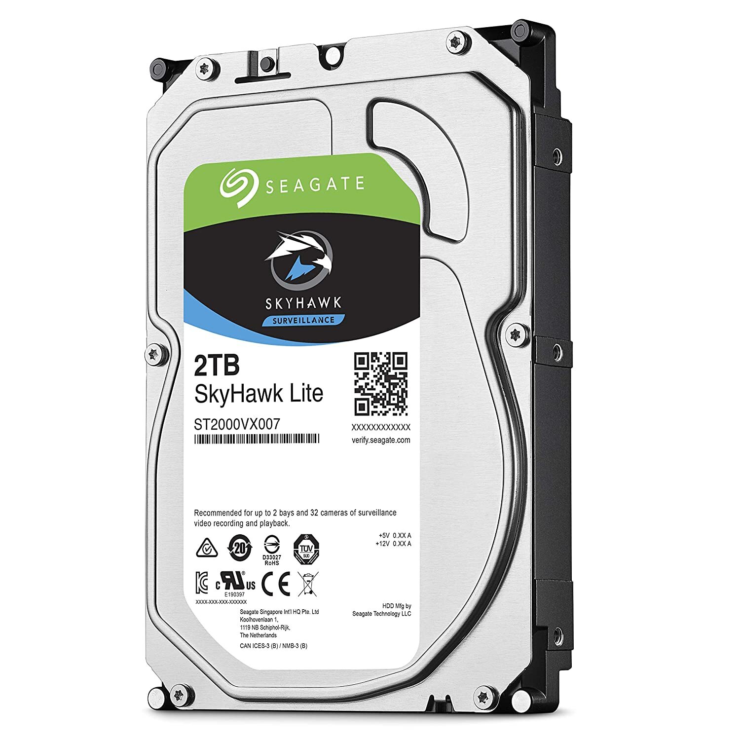 Seagate Skyhawk Lite 2TB Surveillance Internal Hard Drive HDD – 3.5 Inch SATA HDD (ST2000VX007)