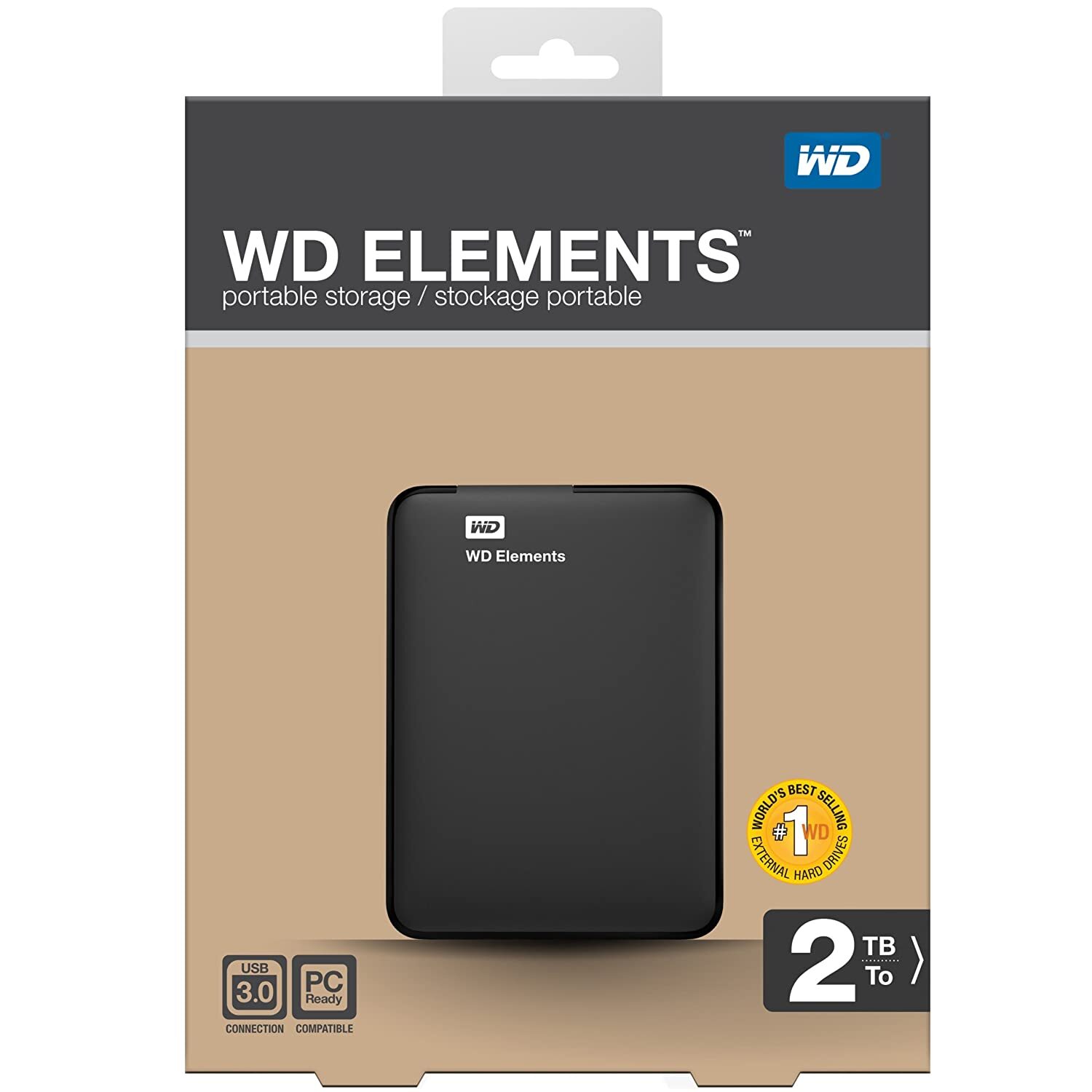 WD Elements 2TB USB 3.0 Portable External Hard Drive (Black)