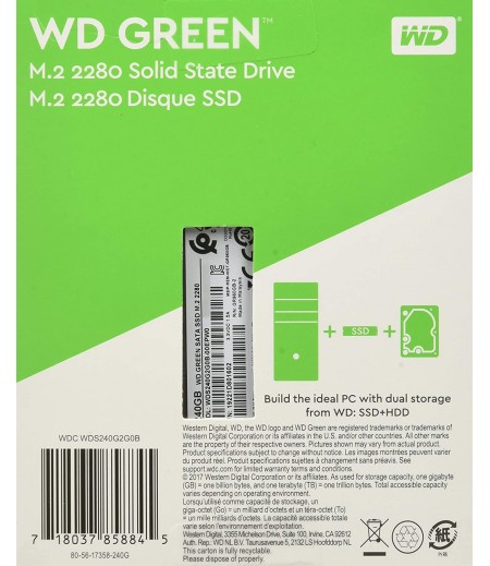 Western Digital WD Green m.2 SSD, 550MB/s R, 3 Y Warranty, 240GB