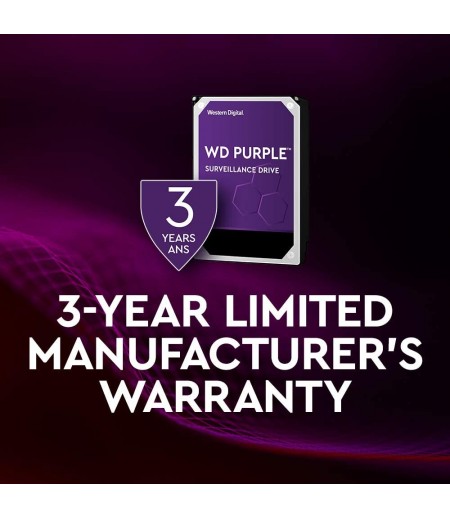 Western Digital 8TB WD Purple Surveillance Internal Hard Drive - 7200 RPM Class, SATA 6 Gb/s, , 256 MB Cache, 3.5" - WD82PURZ