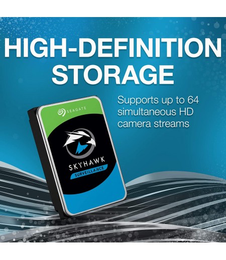 Seagate Skyhawk 8TB Surveillance Internal Hard Drive HDD 3.5 Inch SATA 6GB/s 256MB Cache for DVR NVR Security Camera System with Drive Health Management