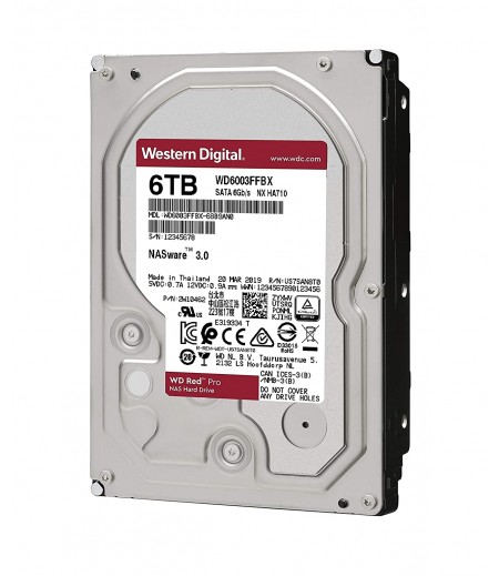 Western Digital WD Red Pro 6TB NAS Hard Drive - 7200 RPM Class, SATA 6 Gb/s, 256 MB Cache, 3.5 - WD6003FFBX