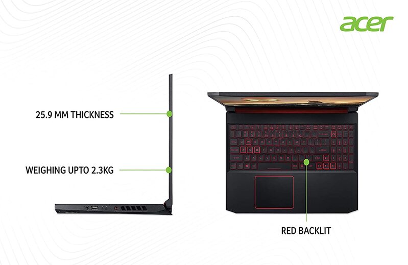 Acer Nitro 5 Intel Core i5-9th Gen 15.6-inch Display 1920 x 1080 Thin and Light Gaming Laptop (8GB Ram/1TB HDD/Windows 10 Home/GTX 1650 Graphics/Obsidian Black/2.3 Kgs), AN515-54