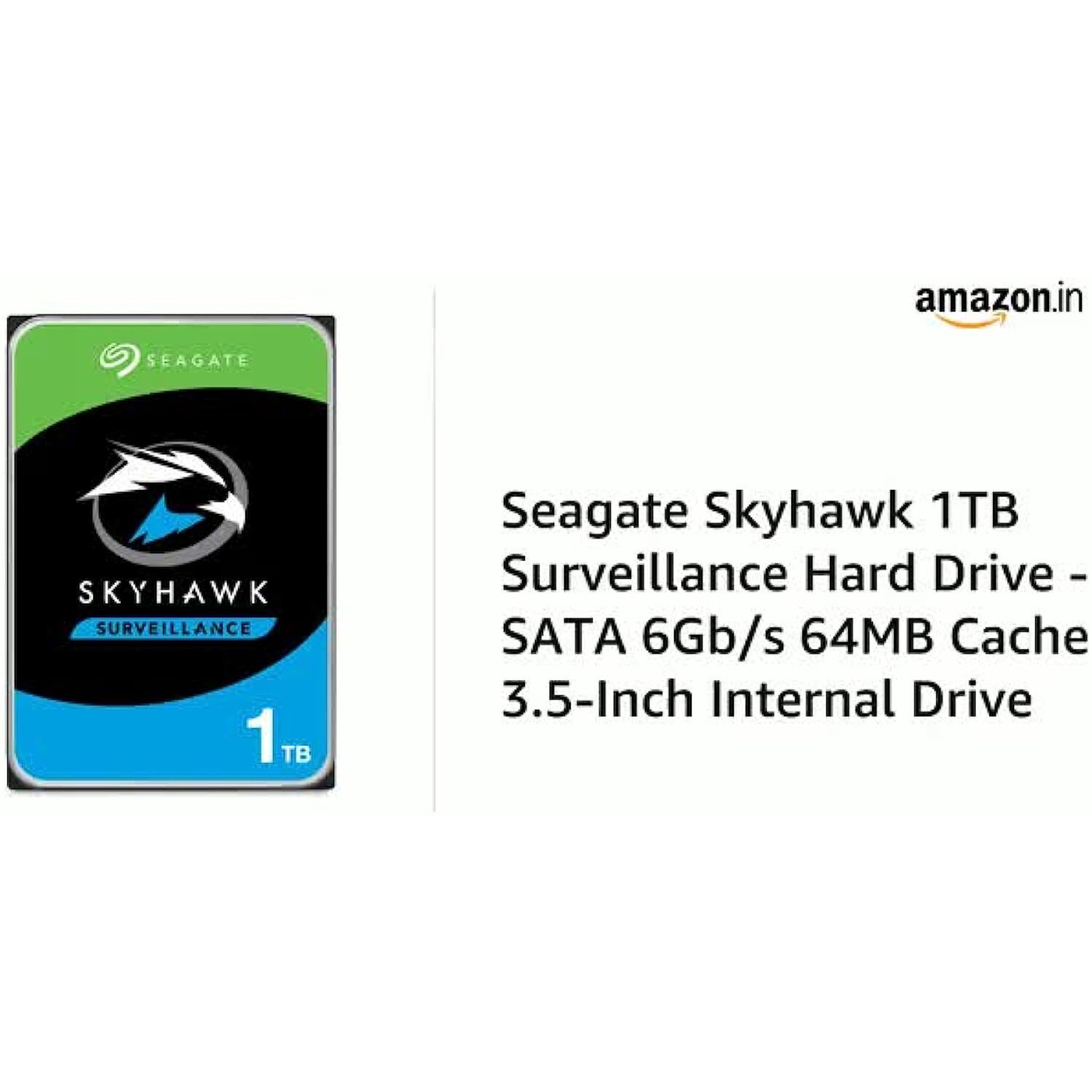 Seagate Skyhawk 1 TB Surveillance Internal Hard Drive HDD, 3.5 Inches SATA 6 Gb/s 64 MB Cache for DVR NVR Security Camera System (ST1000VX005)