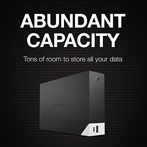 Seagate One Touch Hub 8TB Desktop External HDD USB-C & USB 3.0 Port, with 3 yr Data Recovery Services, for Computer PC Laptop Mac, 4 Months Adobe Photography Plan (STLC8000400), Black