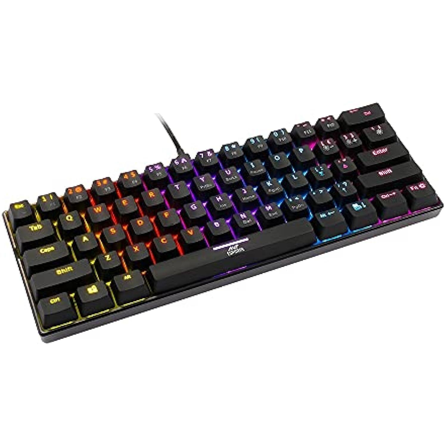 Ant Esports MK1200 Mini Wired Mechanical Gaming Keyboard with RGB Backlit Lighting and 60 Compact Form Factor - Red Switch-M00000001325