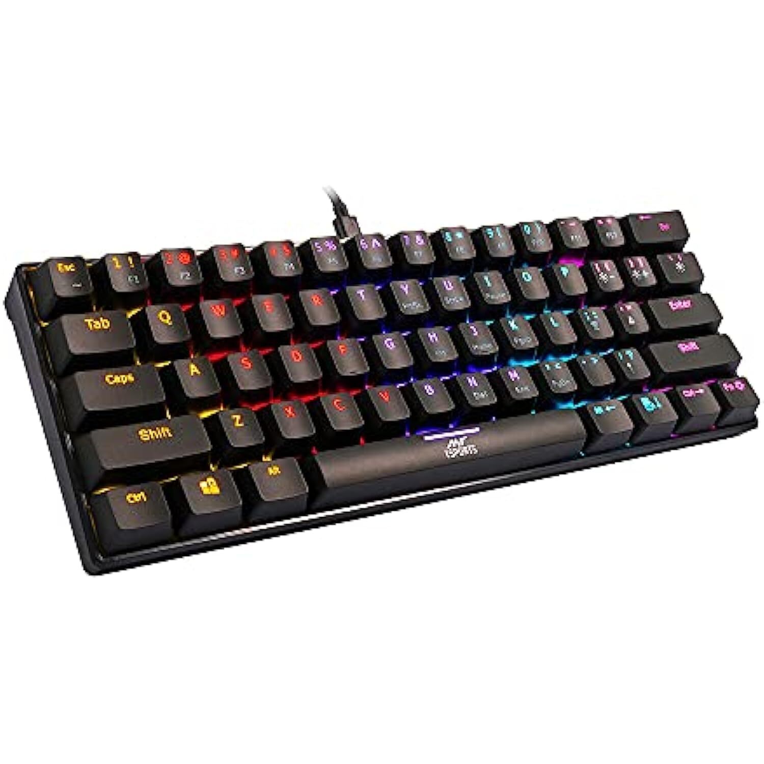 Ant Esports MK1200 Mini Wired Mechanical Gaming Keyboard with RGB Backlit Lighting and 60 Compact Form Factor - Red Switch-M00000001325