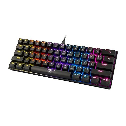 Ant Esports MK1200 Mini Wired Mechanical Gaming Keyboard with RGB Backlit Lighting and 60 Compact Form Factor - Red Switch-M00000001325