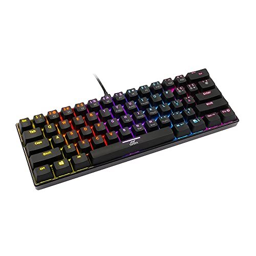 Ant Esports MK1200 Mini Wired Mechanical Gaming Keyboard with RGB Backlit Lighting and 60 Compact Form Factor - Red Switch-M00000001325